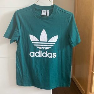 Adidas turquoise green trefoil tshirt xs